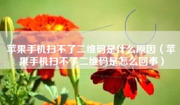 苹果手机扫不了二维码是什么原因（苹果手机扫不了二维码是怎么回事）