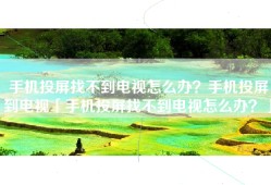 手机投屏找不到电视怎么办？手机投屏到电视「手机投屏找不到电视怎么办？」