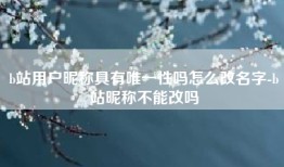 b站用户昵称具有唯一性吗怎么改名字-b站昵称不能改吗