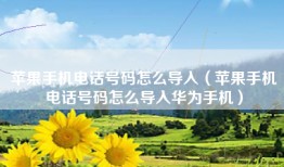 苹果手机电话号码怎么导入（苹果手机电话号码怎么导入华为手机）