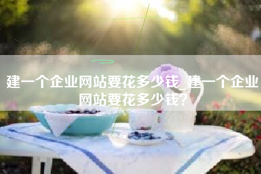 建一个企业网站要花多少钱_建一个企业网站要花多少钱？