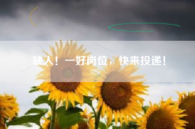 缺人！一好岗位，快来投递！